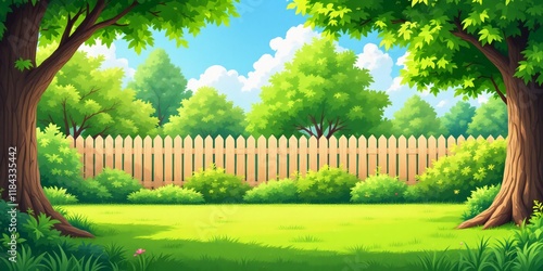 Peaceful garden scene illustration