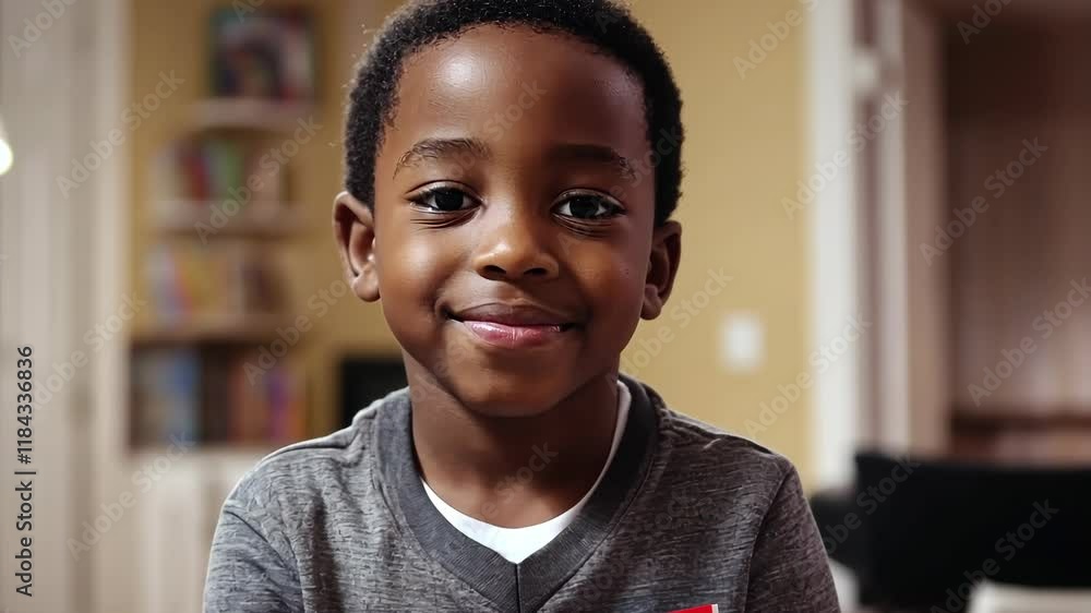 Young boy proudly holding a flag while smiling in a cozy indoor setting during a cultural celebration Young boy proudly holding a flag while smiling in a cozy indoor setting during a cultural celebration