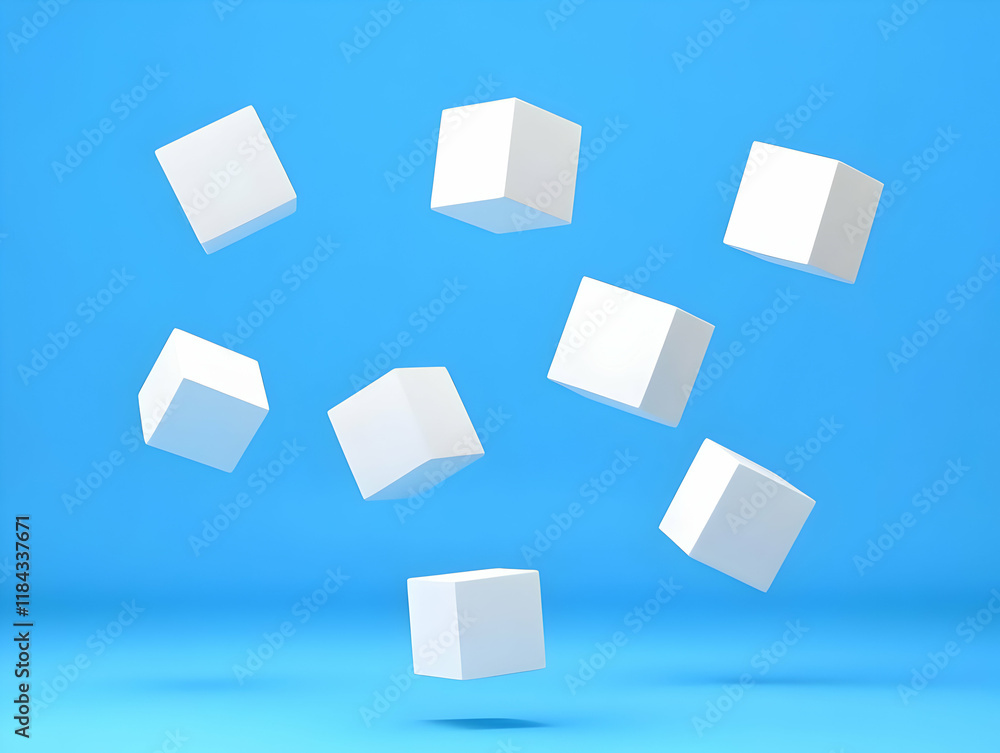 Floating Cubes 3D Illustration Floating Cubes 3D Illustration