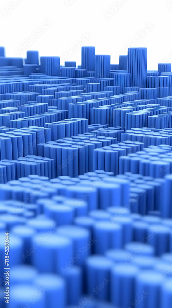 Fototapeta premium Abstract 3D Blue Cylinder Background