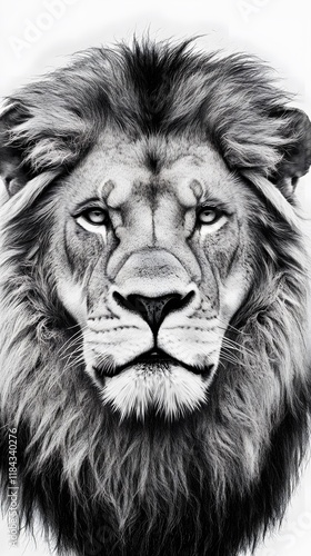 Wallpaper Mural Realistic lion face pencil drawing, detailed portrait Torontodigital.ca