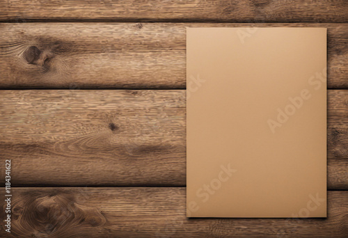 Neutral Card on Textured Wooden Planks