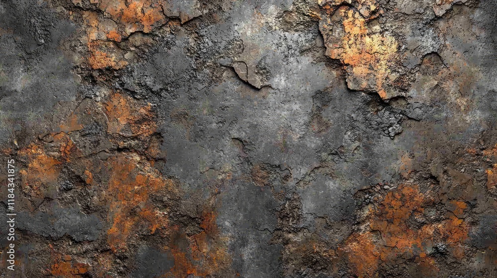 Weathered Rusty Metal Surface with Peeling Paint - Industrial Texture Weathered Rusty Metal Surface with Peeling Paint - Industrial Texture