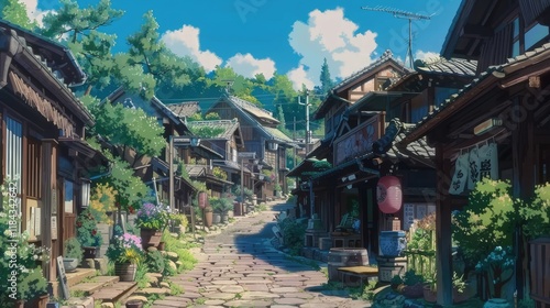 The Japanese village anime portrays a tight-knit community where everyone knows each other's names and looks out for each other photo