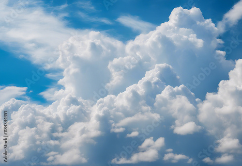 Majestic Cumulus Clouds in a Blue Sky