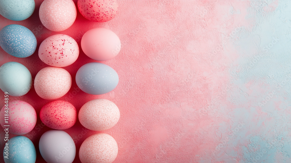 Obraz premium Easter background with easter eggs and decorative elements