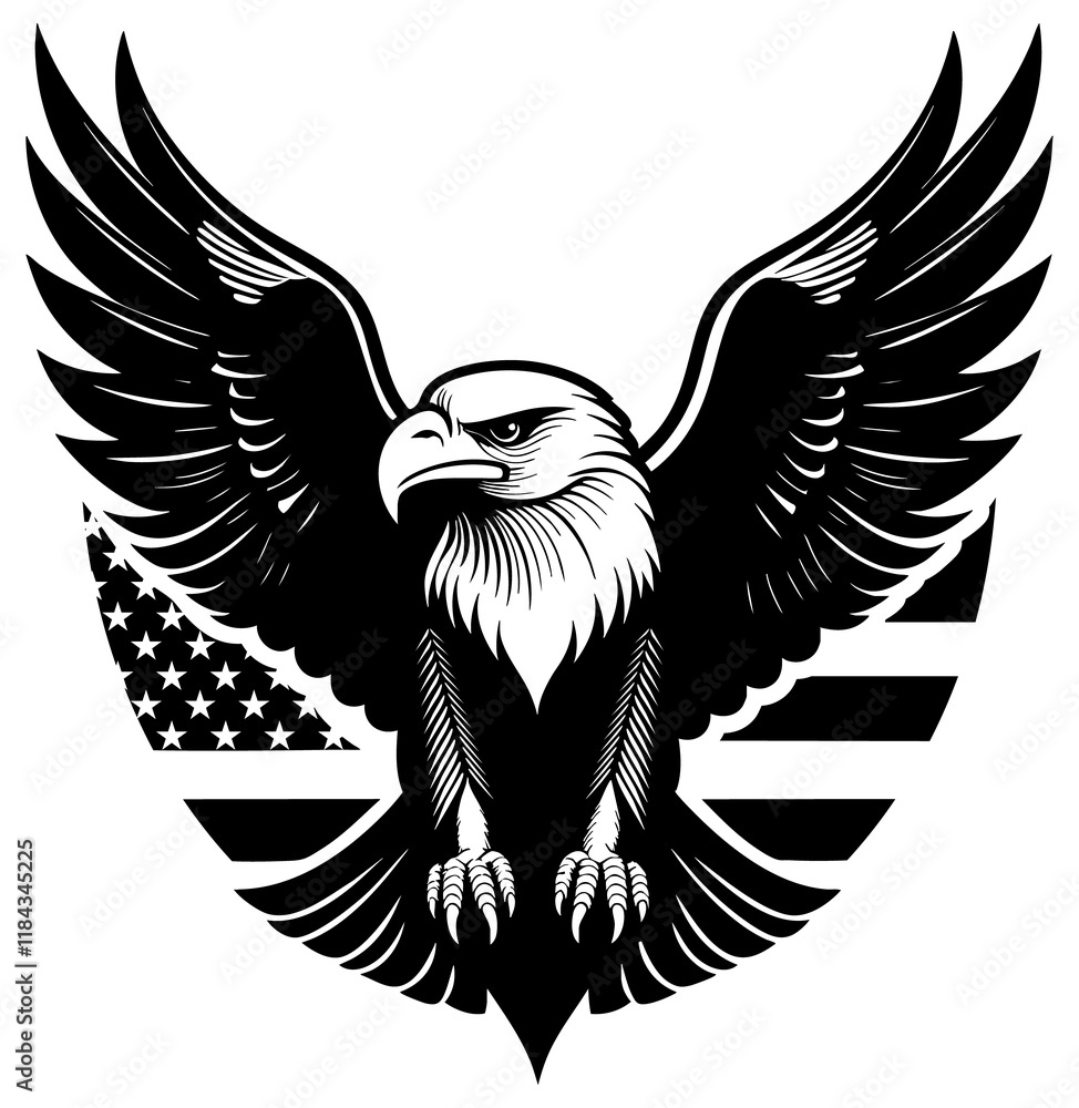 Obraz premium American Eagle Flag Emblem Illustration