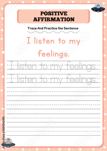 Positive affirmation activity worksheets for toddlers 