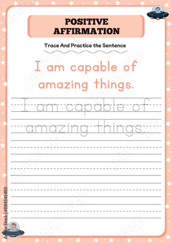 Positive affirmation activity worksheets for toddlers 