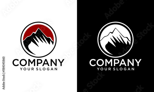 Creative circle logo design mountain peaks mountain logo illustrations photo