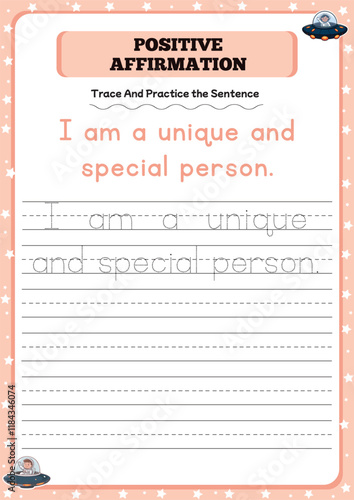 Positive affirmation activity worksheets for toddlers 