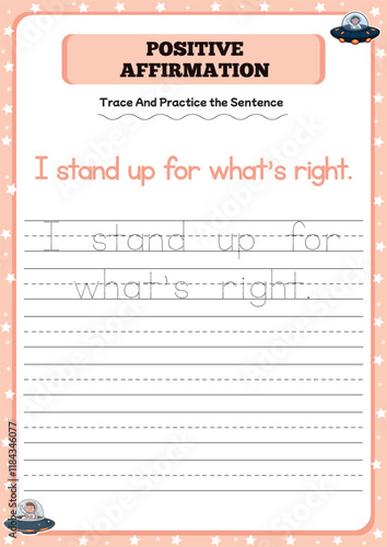 Positive affirmation activity worksheets for toddlers 