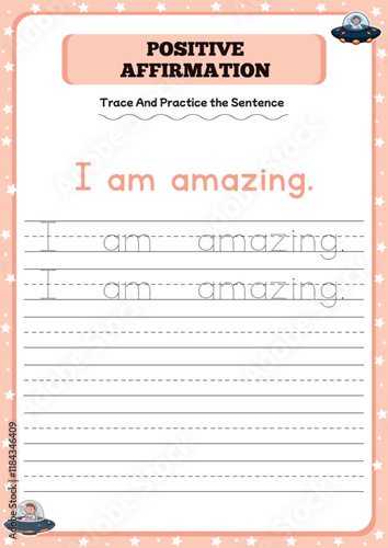 Positive affirmation activity worksheets for toddlers 