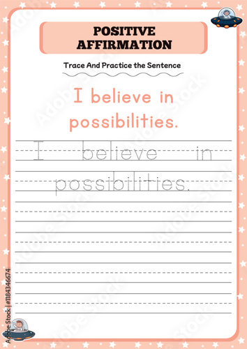 Positive affirmation activity worksheets for toddlers 