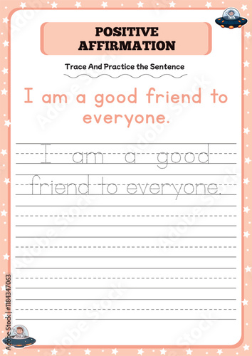 Positive affirmation activity worksheets for toddlers 