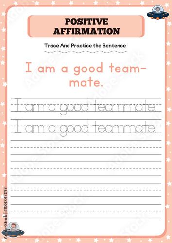 Positive affirmation activity worksheets for toddlers 