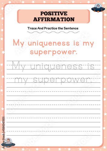 Positive affirmation activity worksheets for toddlers 