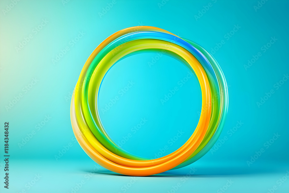 Abstract 3D Colorful Rings Background Abstract 3D Colorful Rings Background