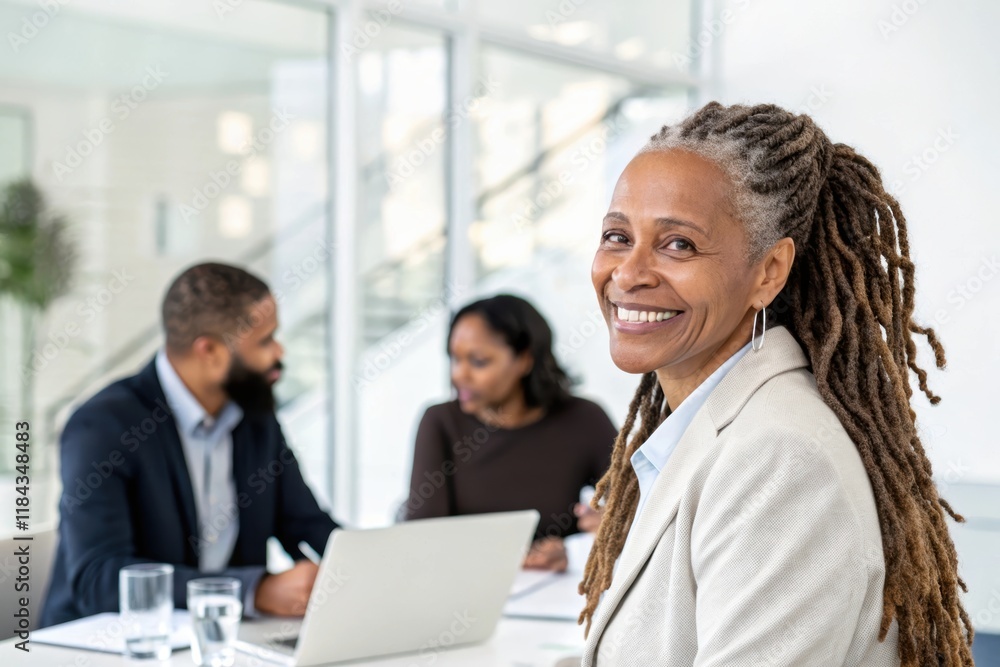 portrait of a smiling businesswoman dreadlocks portrait of a smiling businesswoman dreadlocks