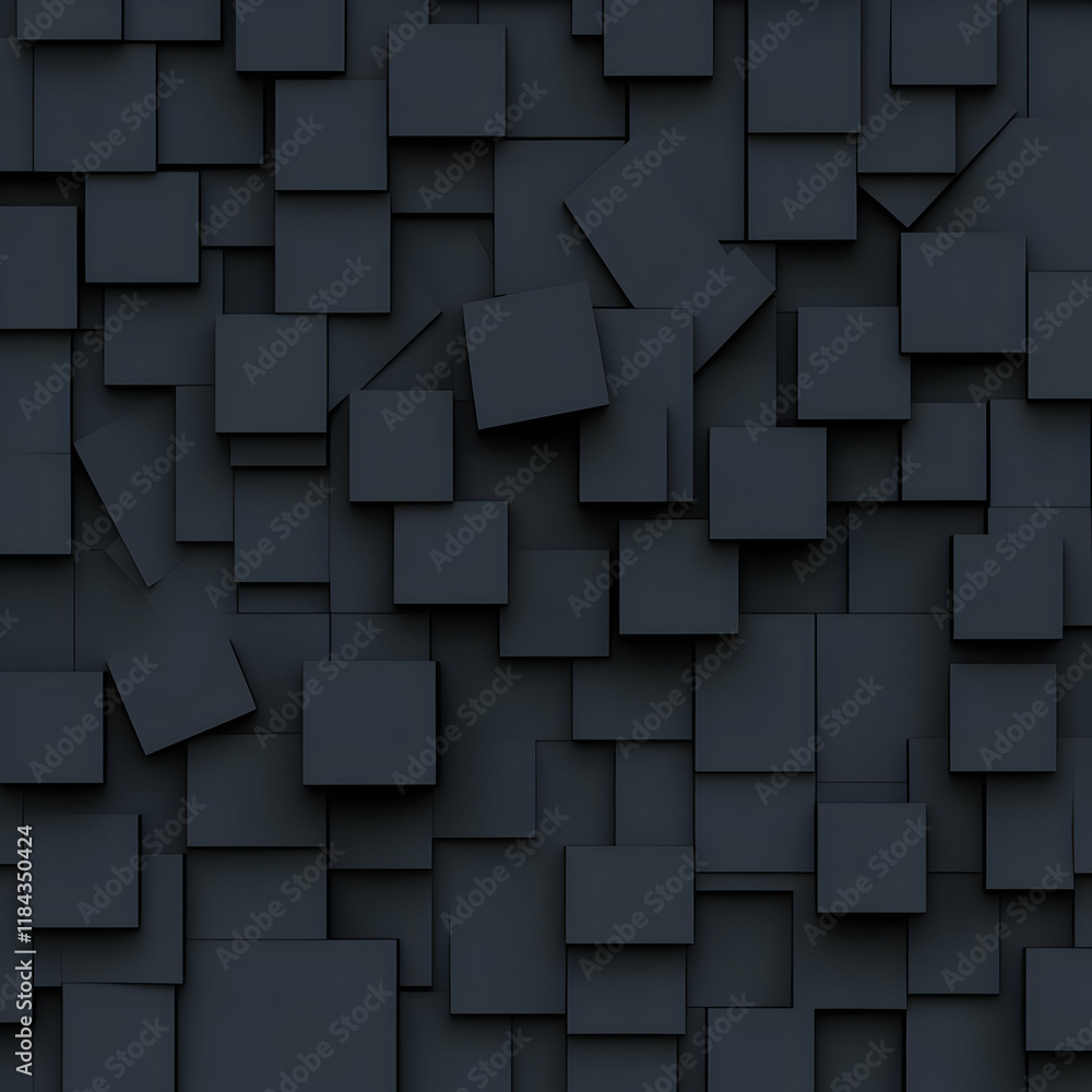 Dark Gray 3D Cube Abstract Background Dark Gray 3D Cube Abstract Background