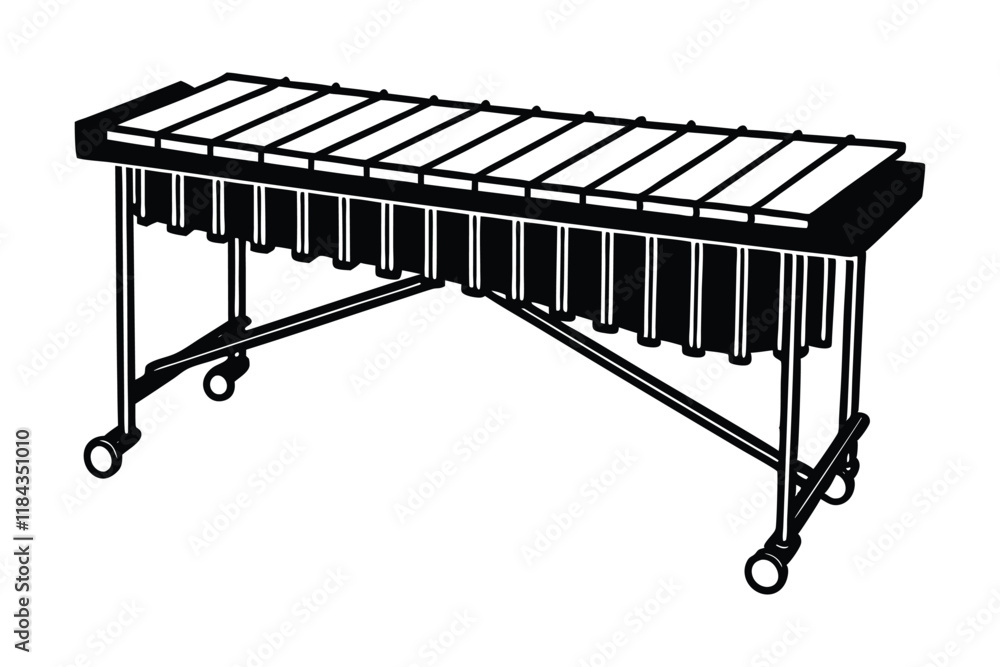 Marimba black and white illustration.eps Marimba black and white illustration.eps