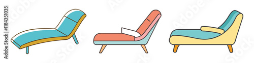 chaise lounge vector icon, furniture vector illustration - simple illustration of chaise lounge perfect for logos, and furniture-themed designs.