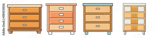 chest of drawers vector icon, furniture vector illustration - simple illustration of chest of drawers perfect for logos, and furniture-themed designs.