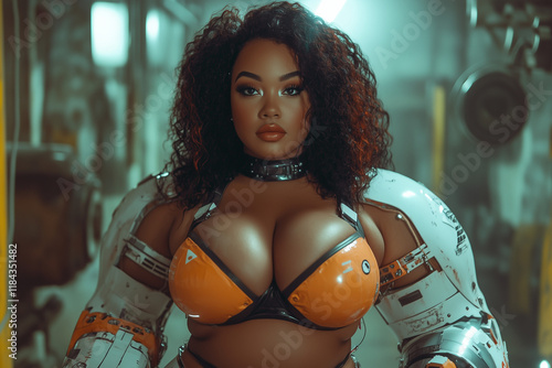 Hybrid Robot Woman In Spaceship