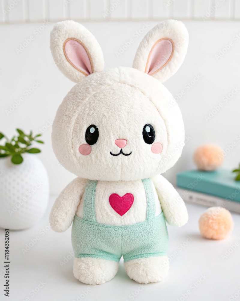 Fototapeta premium Charming Nordic Style Plush Toy Minimalist Cute Stuffed Animal for Kids