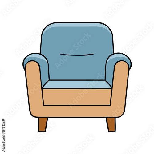 armchair vector icon, furniture vector illustration - simple illustration of armchair perfect for logos, and furniture-themed designs.