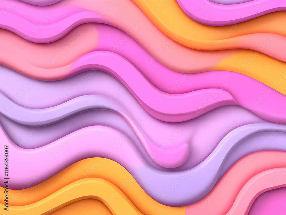 Fototapeta premium Abstract 3D Wavy Background