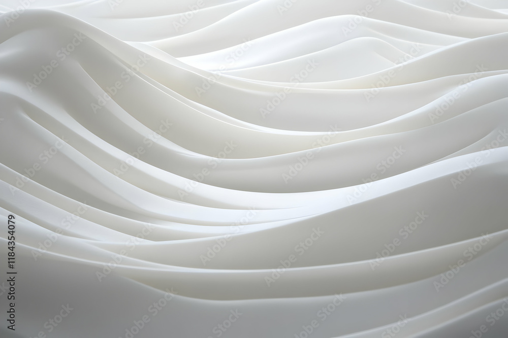 Fototapeta premium White Abstract 3D Wave Background