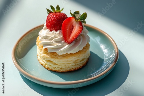 Mini cheesecake with fresh strawberries symbolizing indulgence and elegance