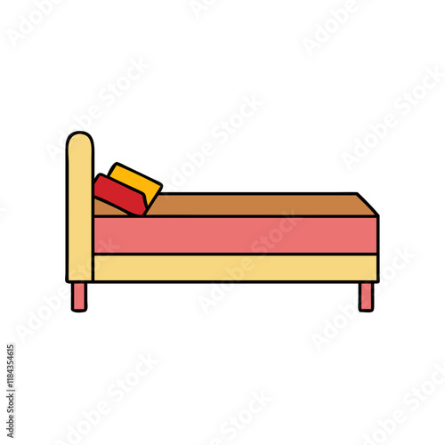 daybed vector icon, furniture vector illustration - simple illustration of daybed perfect for logos, and furniture-themed designs.