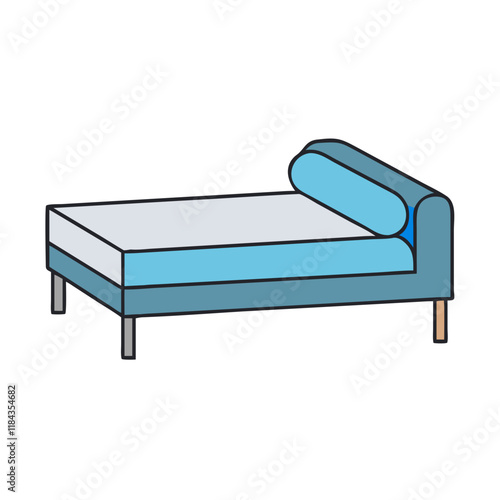 daybed vector icon, furniture vector illustration - simple illustration of daybed perfect for logos, and furniture-themed designs.