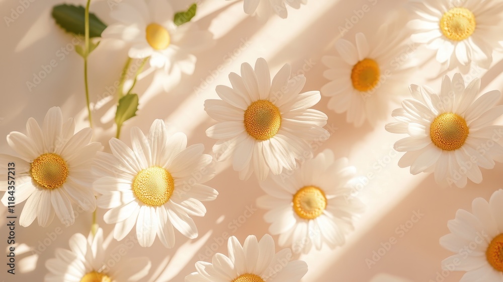 Obraz premium Delicate Daisies in Soft Sunlight A Floral Delight.