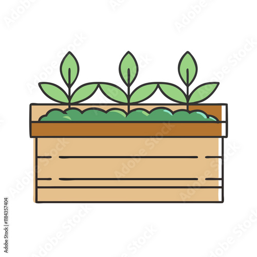 planter box vector icon, furniture vector illustration - simple illustration of planter box perfect for logos, and furniture-themed designs.