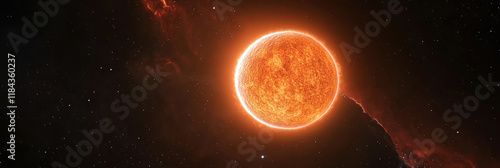 Stunning Space Scene Sun's Red Flames and Earth-Like Neighbor in High Definition photo