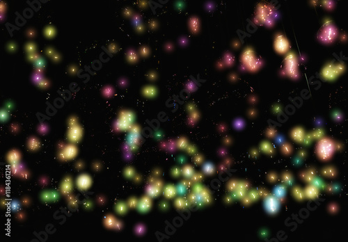 Colorful glowing stars in distant space abstraction