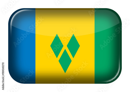 Free Download Saint Vincent and the Grenadines web icon rectangle button - GFXLoad