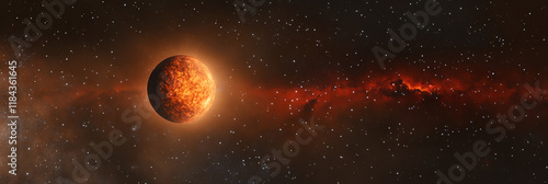 Stunning Space Scene Sun's Red Flames and Earth-Like Neighbor in High Definition photo