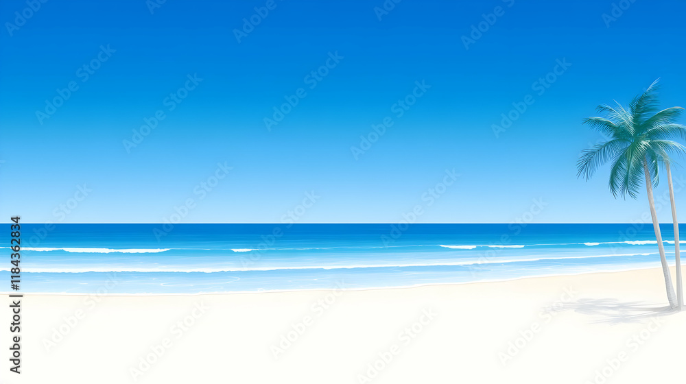 Fototapeta premium Tropical Beach Illustration