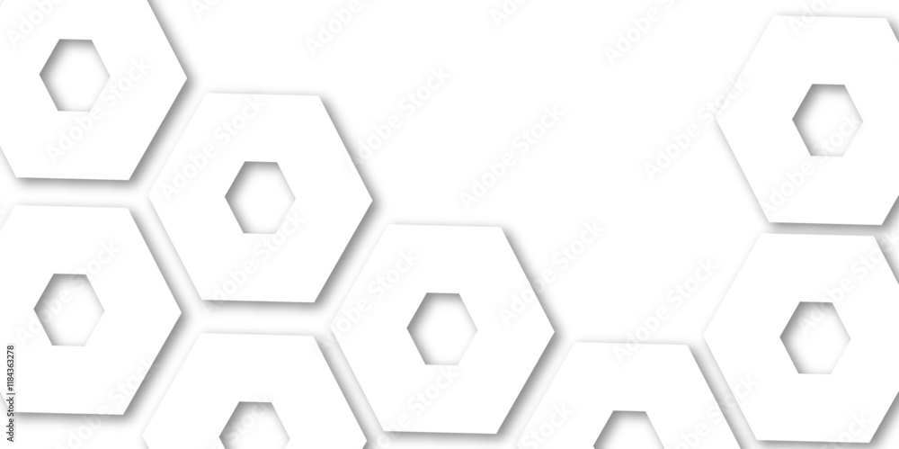 Abstract geometric technology 3d white bright hexagon polygonal honeycomb luxury pattern vector background. Abstract geometric technology 3d white bright hexagon polygonal honeycomb luxury pattern vector background.