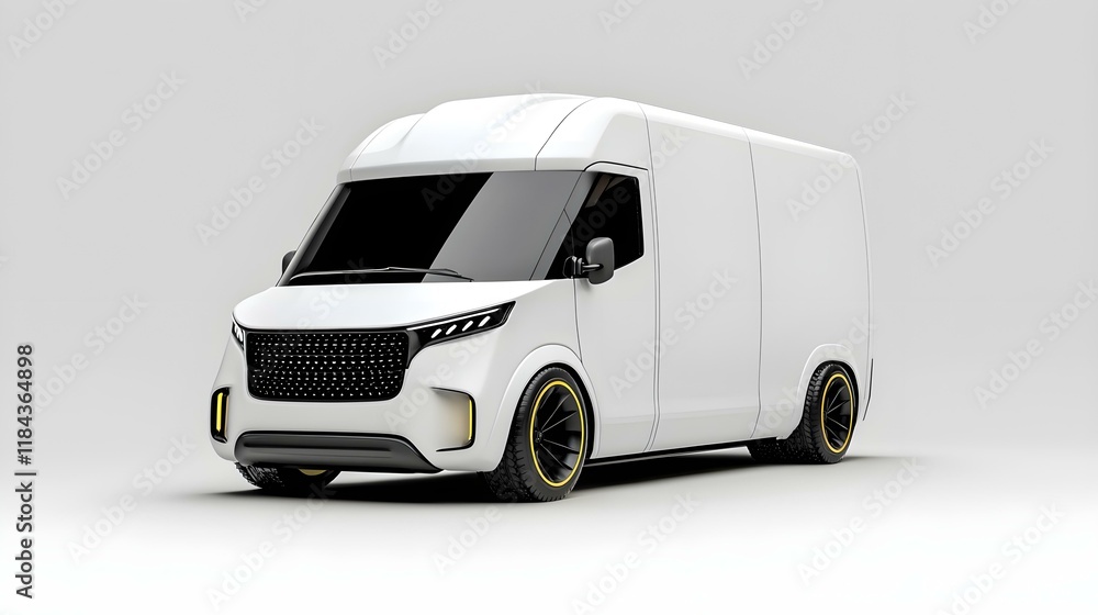 Modern Electric Delivery Van with Sleek Design and Distinctive Features Modern Electric Delivery Van with Sleek Design and Distinctive Features