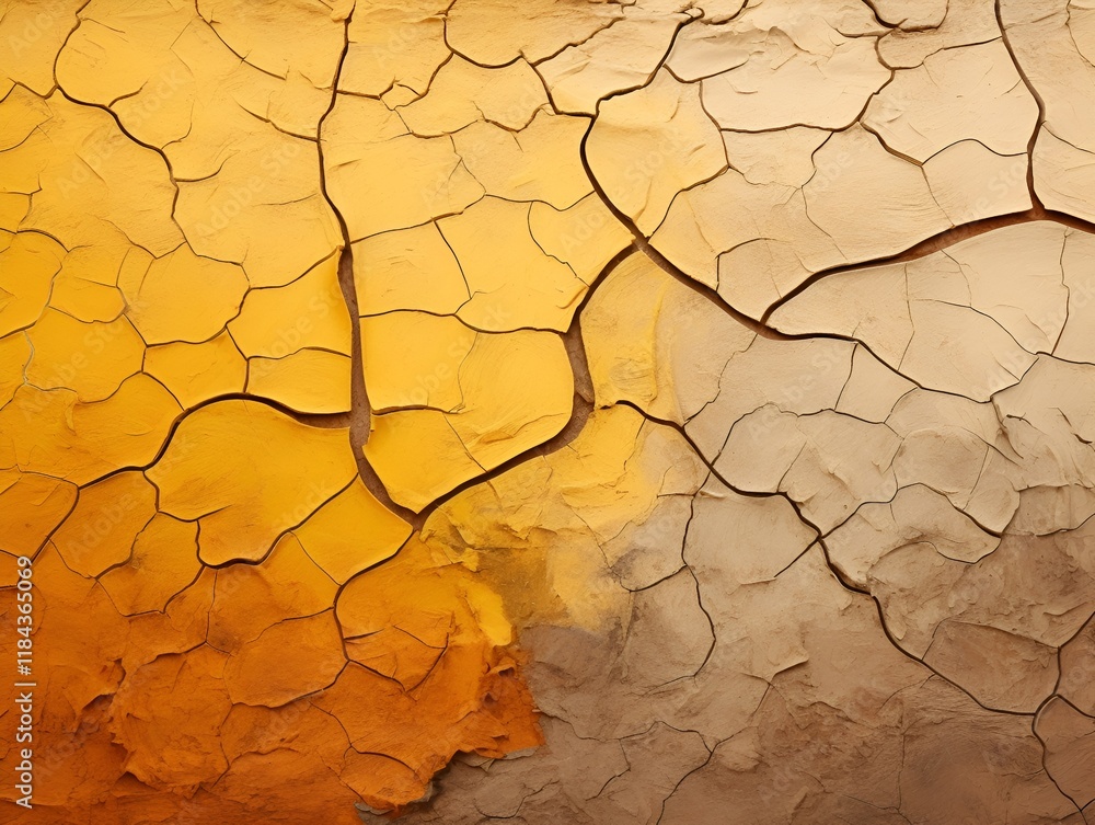 Cracked soil surface background in warm brown and ochre tones for natural themes Cracked soil surface background in warm brown and ochre tones for natural themes