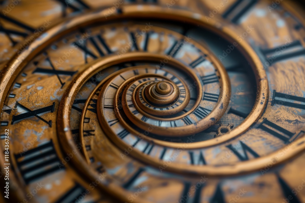 Time Warp Clock Face in Spiral Design Time Warp Clock Face in Spiral Design
