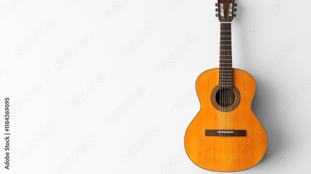 Fototapeta premium Acoustic guitar isolated on white background