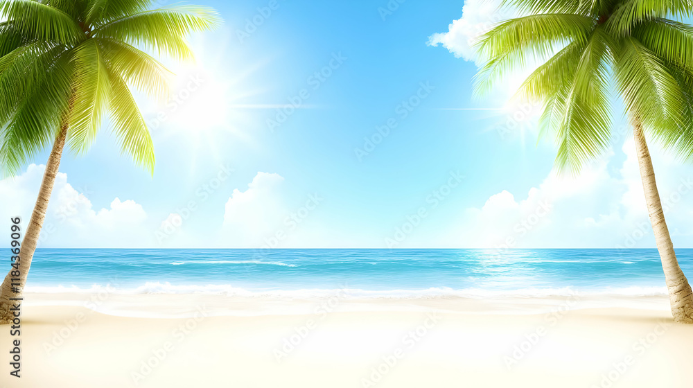 Obraz premium Sunny Beach Background Illustration