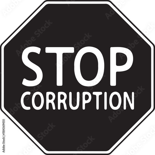 Illustration of a no corruption sign icon