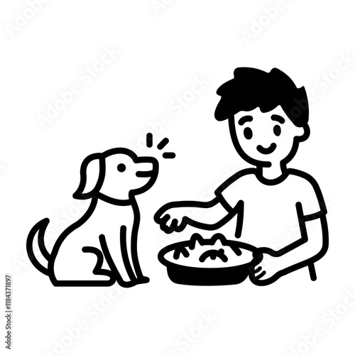 A hand drawn icon of pet dog icon